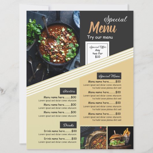 Restaurant Flyer Sjabloon | Promotioneel ontwerp (Achterkant)