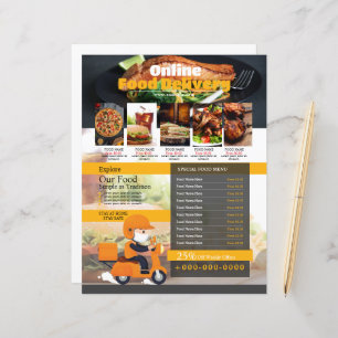 Restaurant Food Delivery Flyer Sjabloon