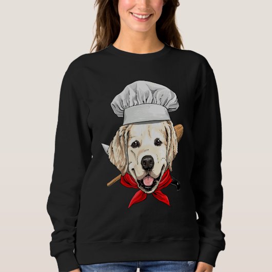 Restaurant Golden Retriever Chef Cook Dog Cooking Trui (Voorkant)