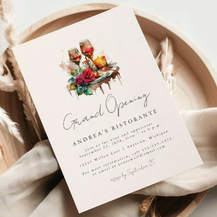 Restaurant Grand Opening Watercolor Wijnglazen Kaart