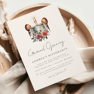 Restaurant Grand Opening Waterverf Tafel voor Twee Kaart