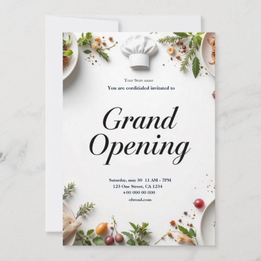 Restaurant Grand Ouverture Invitation (Devant)