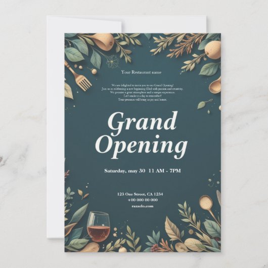 Restaurant Grand Ouverture Invitation (Devant)