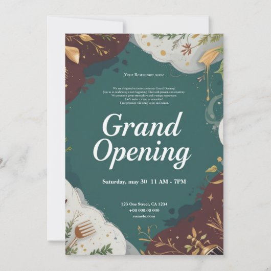 Restaurant Grand Ouverture Invitation (Devant)