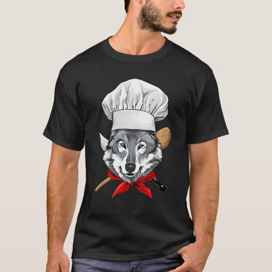 Restaurant Gray Wolf Chef Cook Kitchen Cooking An T-shirt (Voorkant)