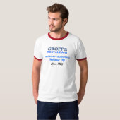 Restaurant Groff's Red Ringer T-Shirt Blue (Devant entier)