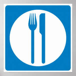 Restaurant Highway Sign Poster