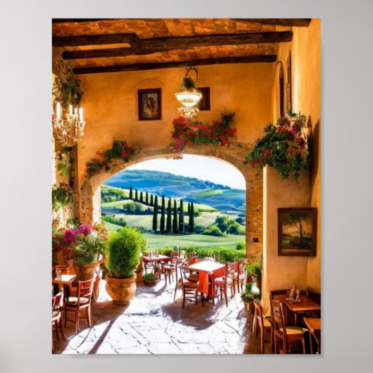 Restaurant in Toscane Wall Art Poster (Voorkant)