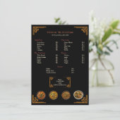 Restaurant Indien Élégant Menu Plat Bordure Dorée (Debout devant)
