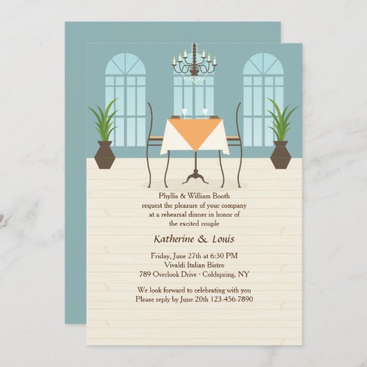 Restaurant Invitation Intérieure (Devant / Derrière)