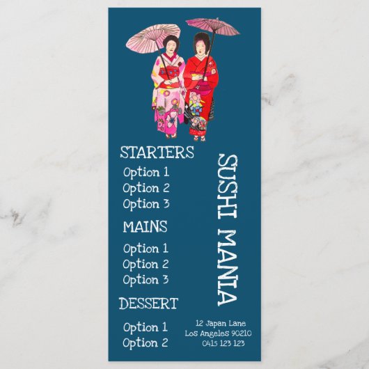 Restaurant japonais de sushi menu de dîner de sush (Devant)