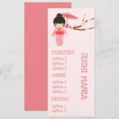 Restaurant japonais de sushi menu de dîner mignon (Devant / Derrière)