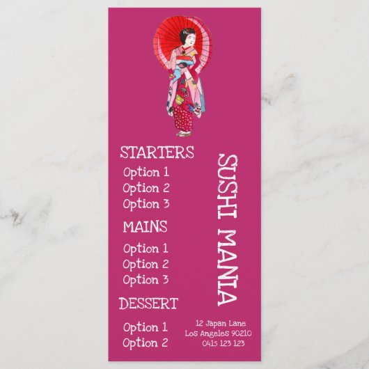 Restaurant japonais de sushi menu de dîner sushi (Devant)