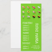 Restaurant japonais Sushi menu de dîner wasabi (Devant / Derrière)