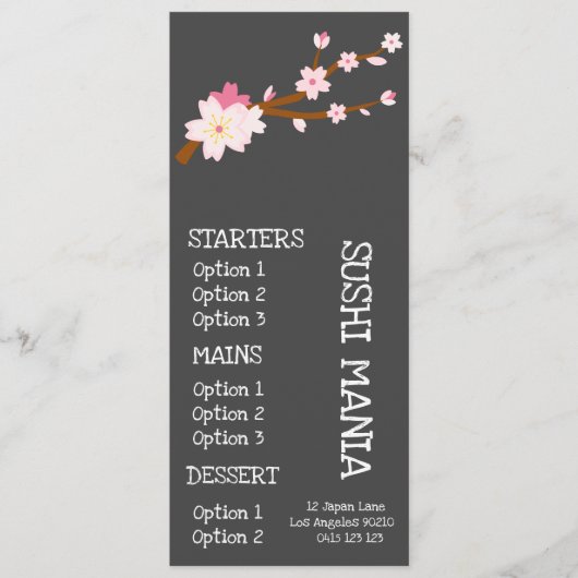Restaurant japonais Sushi menu pour dîner (Devant)