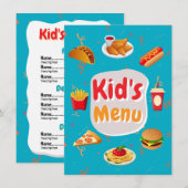 Restaurant Kinder Menu Kaart (Voorkant / Achterkant)