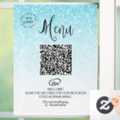 *~ Restaurant Koffie QR LOGO MENU Glitter Raamsticker (Huis)