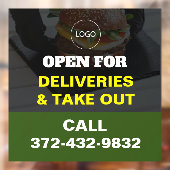 Restaurant Leveringsdetails Venster Cling Raamsticker (Vel 2)