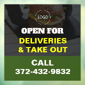 Restaurant Leveringsdetails Venster Cling Raamsticker (Vel 3)