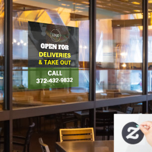 Restaurant Leveringsdetails Venster Cling Raamsticker