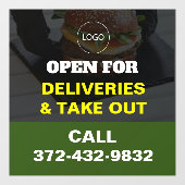 Restaurant Leveringsdetails Venster Cling Raamsticker (Vel)