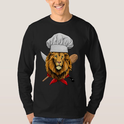 Restaurant Lion Chef Culinary Kitchen Cooking  Wil T-shirt (Voorkant)