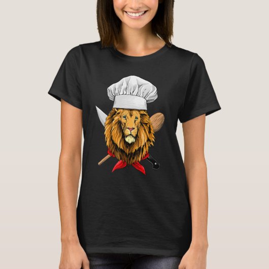 Restaurant Lion Chef Culinary Kitchen Cooking  Wil T-shirt (Voorkant)