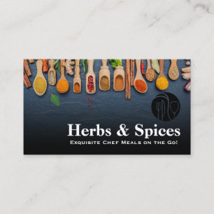 Restaurant Logo   Kruiden en specerijen op lepels Visitekaartje