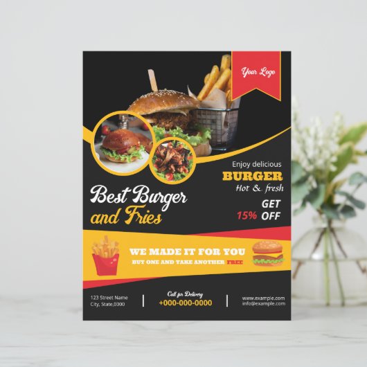 Restaurant Menu Flyer Sjabloon (Staand voorkant)