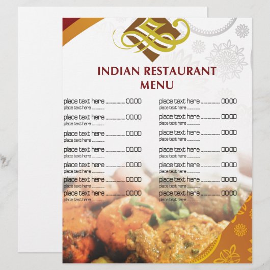 Restaurant Menu Flyers (Devant / Derrière)