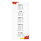 Restaurant Menu Hamburger Hot Dog (Achterkant)