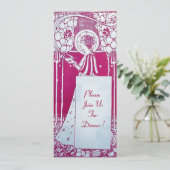 RESTAURANT MENU MONOGRAM Roze Wit Diner,Brunch Kaart (Staand voorkant)