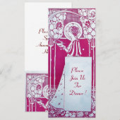 RESTAURANT MENU MONOGRAM Roze Wit Diner,Brunch Kaart (Voorkant / Achterkant)