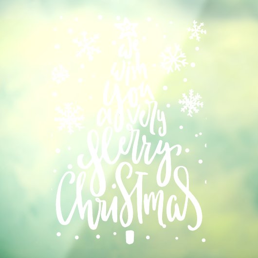 restaurant Merry Kerstsnowflakes Raamsticker (Vel 3)