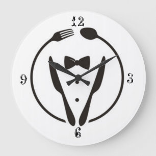 Restaurant met eenvoudige kunst grote klok