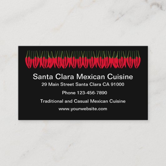 Restaurant mexicain Cartes de visite (Devant)