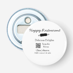 Restaurant naam scan QR menu contactgegevens toevo Button Flesopener