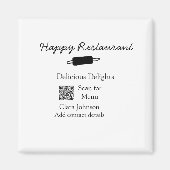 Restaurant naam scan QR menu contactgegevens toevo Magneet (Voorkant)