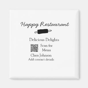 Restaurant naam scan QR menu contactgegevens toevo Magneet