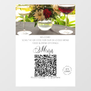 *~* Restaurant Pasen Upload Logo QR Raamsticker