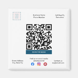 Restaurant & Pizza Magnet avec menu QR Code
