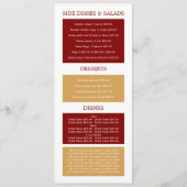 Restaurant Pizza, Menu Pâtes Légères (Dos)