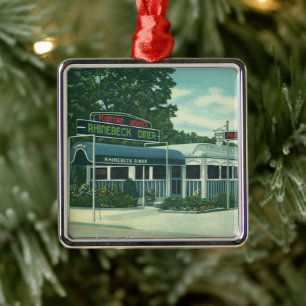restaurant, Retro Rhinebeck Roadside Diner Metalen Ornament