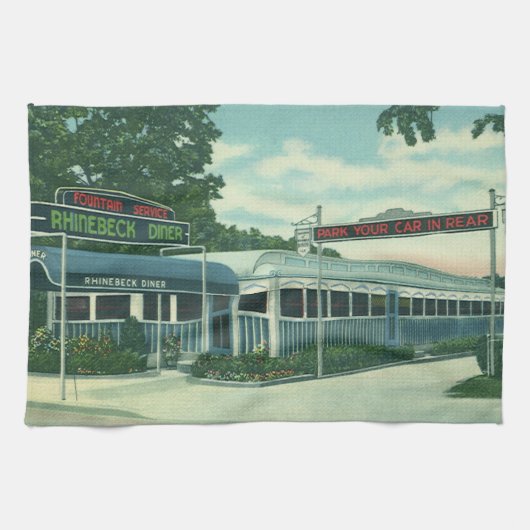  restaurant, Retro Rhinebeck Roadside Diner Theedoek (Horizontaal)