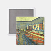 restaurant, Retro Roadside Diner Interior Magneet (Voorkant / Achterkant)