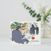 Restaurant scène Bedankt, briefkaart (Staand voorkant)