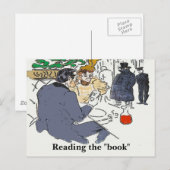 Restaurant scène lezen, briefkaart (Voorkant / Achterkant)