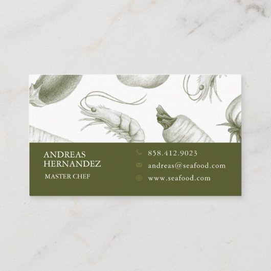 Restaurant Seafood Carte de visite (Dos)