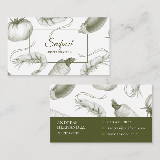 Restaurant Seafood Carte de visite (Devant / Derrière)