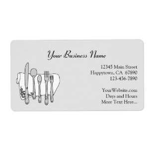 Restaurant Silverware Adverteren aangepaste labels